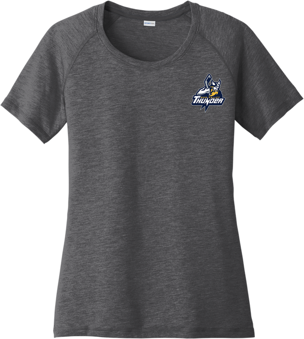 Mon Valley Thunder Ladies PosiCharge Tri-Blend Wicking Scoop Neck Raglan Tee