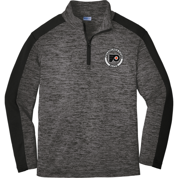 Philadelphia Flyers Elite Youth PosiCharge  Electric Heather Colorblock 1/4-Zip Pullover