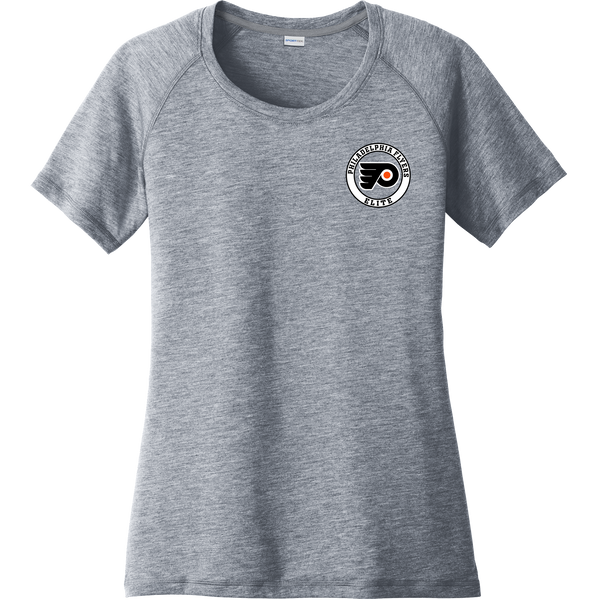 Philadelphia Flyers Elite Ladies PosiCharge Tri-Blend Wicking Scoop Neck Raglan Tee