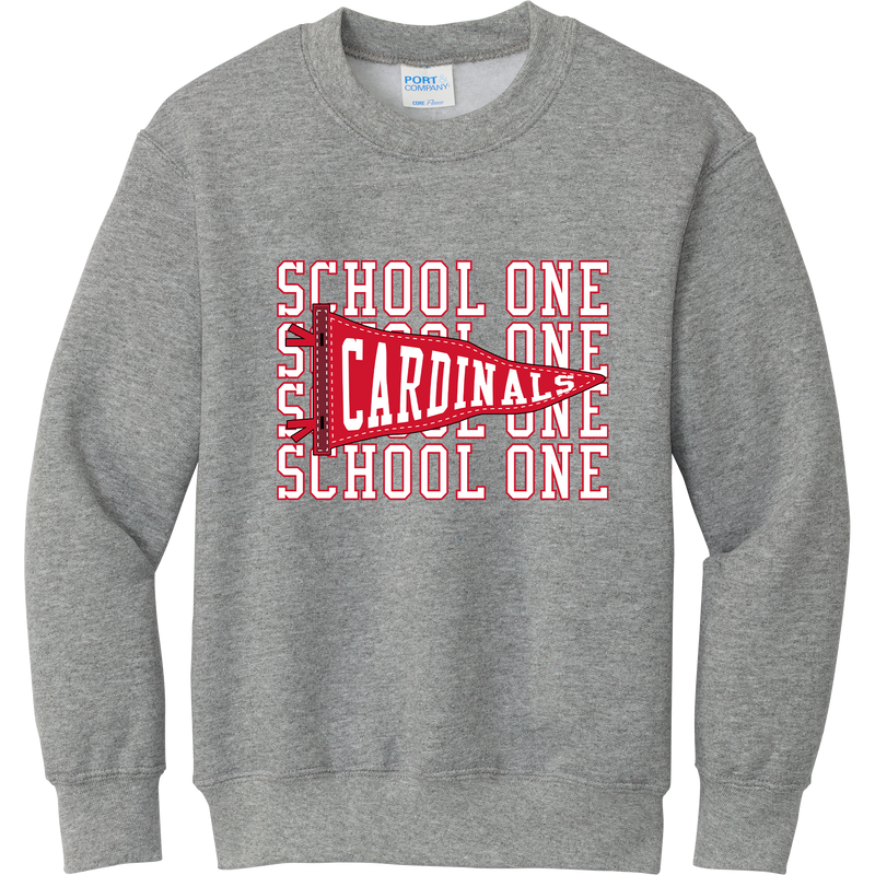 School One Elementary Youth Pennant Fleece Crewneck Sweatshirt