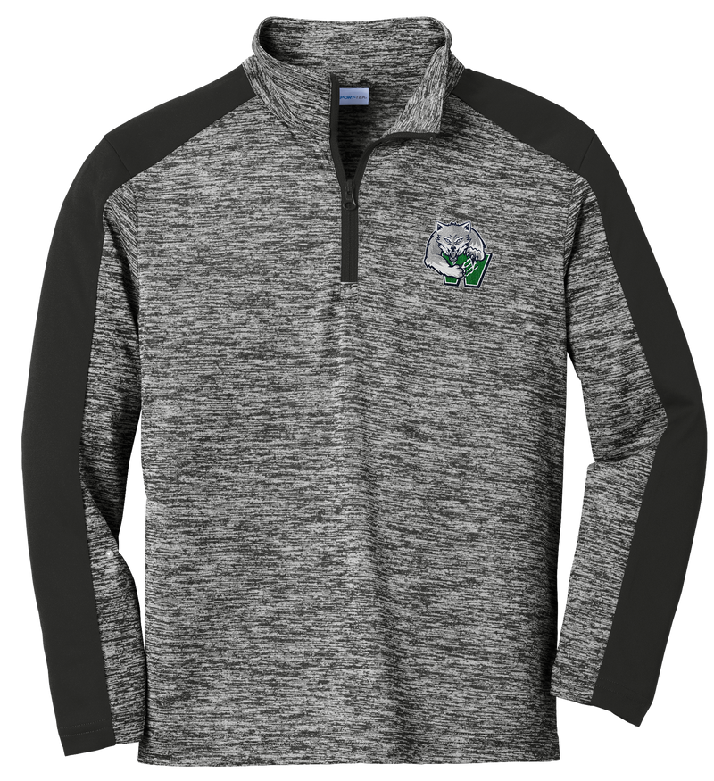 Woodbridge Wolfpack Youth PosiCharge Electric Heather Colorblock 1/4-Zip Pullover